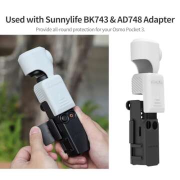 CAPART Silicone Protective Cover for DJI OSMO Pocket 3, Gimbal Lens Screen Protector, Thick and Hard (Grey)