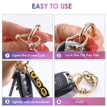 Gerkia Leather Car Keychain - Stylish and Durable Key Organizer