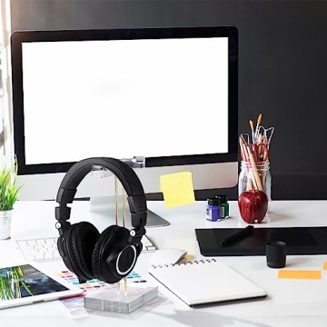 Geetery Acrylic Headphone Stand with Elegant Gold Hardware