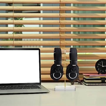 Geetery Acrylic Headphone Stand with Elegant Gold Hardware