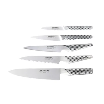 Global Takashi 7 Piece Knife Block Set for Culinary Excellence