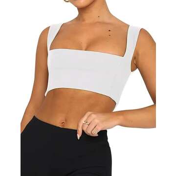 Stylish SAFRISIOR Square Neck Crop Top for Women