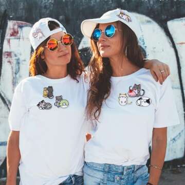 Wavyknot Cat Iron on Patches - 48 Cute Designs for Fashion