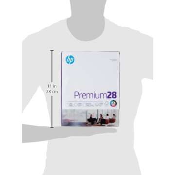 HP Printer Paper | 8.5 x 11 Paper | Premium 28 lb | 1 Ream - 500 Sheets | 100 Bright | Made in USA - FSC Certified | 205200R