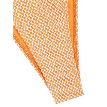 ZAFUL Women's Triangle Bikini Multiway Fishnet Tie Side Bandeau Halter String Bikini Set Two Piece Swimsuit Bathing Suits (1-Orange, S)