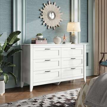 Stylish 6 Drawer Dresser with Ample Storage Space