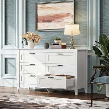Stylish 6 Drawer Dresser with Ample Storage Space