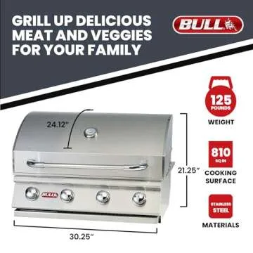 Bull Outlaw Built-In 30-Inch Grill - 60,000 BTUs Power