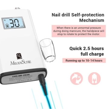 MelodySusie Rechargeable 30000 RPM Nail Drill SC320H