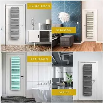 HOMELUX THEORY 1 PC Heavy Duty Over the Door Organizer 55x14x6.7, 6 Large Front & 12 Side Pockets, Hanging Storage Closet Door Organizer for Bedroom, Bathroom and Baby Nursery Storage (Ivory)