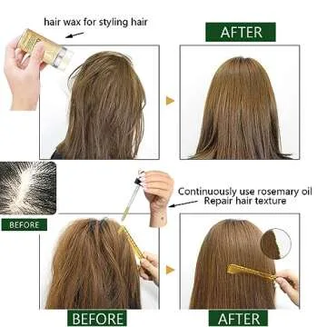 Hair Wax Stick & Rosemary Oil - Hair Growth Products Organic - Wax Stick for Flyaways - Slick Back Hair Accessories for Women