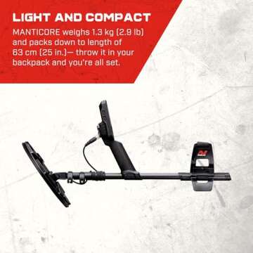 MINELAB MANTICORE High-Power Multi-IQ+ Waterproof Metal Detector for Adults with Advanced Target ID (11" Double-D Coil Included)