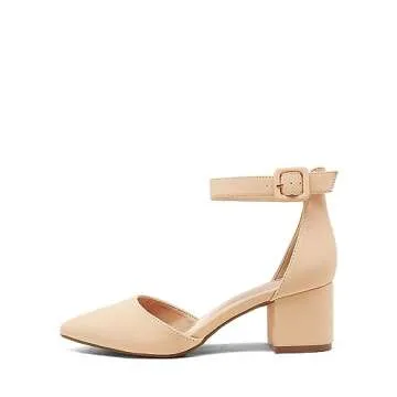 DREAM PAIRS Stylish Low Heel Pump Shoes for Comfort