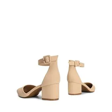 DREAM PAIRS Stylish Low Heel Pump Shoes for Comfort