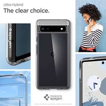 Spigen Ultra Hybrid Case for Pixel 6a - Lightweight, Durable, Crystal Clear Design