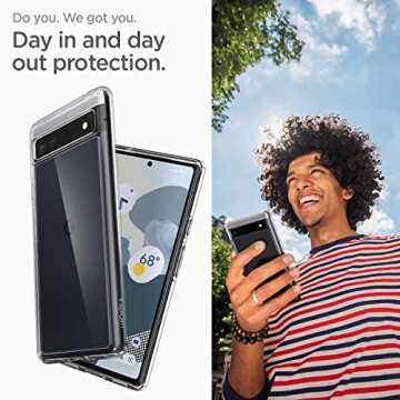 Spigen Ultra Hybrid Case for Pixel 6a - Crystal Clear Protection