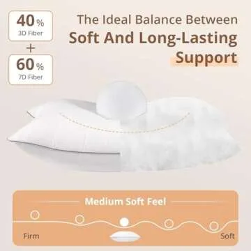 Sasttie Queen Size Pillows Set of 2, Hotel Collection Bed Pillows for Side, Back, and Stomach Sleepers - Down Alternative Plump Filling - 2 Pack, Queen, 20x30 Inches