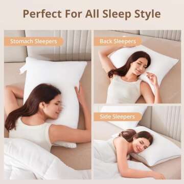 Sasttie Queen Size Pillows Set of 2, Hotel Collection Bed Pillows for Side, Back, and Stomach Sleepers - Down Alternative Plump Filling - 2 Pack, Queen, 20x30 Inches