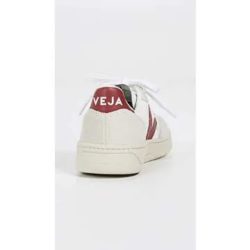 Veja V-10 Lace Up Sneakers in White/Marsala - Sustainable Style