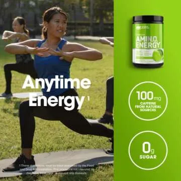 Optimum Nutrition Amino Energy - Pre Workout with Green Tea, BCAA, Amino Acids, Keto Friendly, Green Coffee Extract, Energy Powder - Green Apple, 30 Servings (Packaging May Vary)
