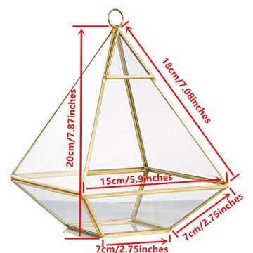 Elegant NCYP Small Geometric Glass Terrarium for Succulents