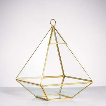 Elegant NCYP Small Geometric Glass Terrarium for Succulents