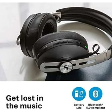 Sennheiser Momentum 3 Wireless Noise Cancelling Headphones with Alexa, Auto On/Off, Smart Pause Functionality and Smart Control App, Black Black (Renewed)