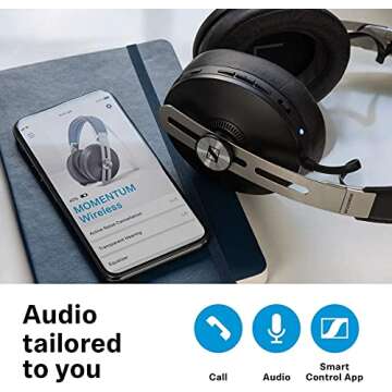 Sennheiser Momentum 3 Wireless Noise Cancelling Headphones with Alexa, Auto On/Off, Smart Pause Functionality and Smart Control App, Black Black (Renewed)