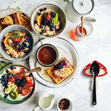 Fungi Fun Ceramic Mushroom Spoon Rest: Stove Top & Kitchen Counter Utensil Holder - Cute & Durable Spatula Rest - Cottagecore Decor