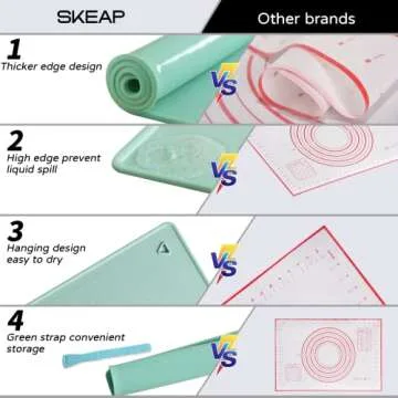 Silicone Baking Mat, 20"X28" Extra Large Non-stick Silicone Mat With High Edge, Food Grade Silicone Dough Rolling Mat For Making Cookies, Macarons, Multipurpose Mat, Countertop Mat, Placemat