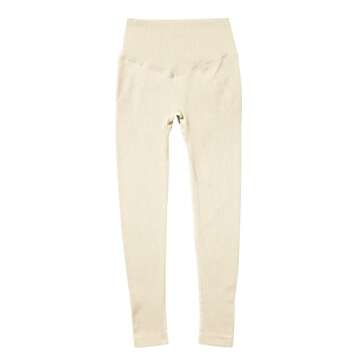 ABOCIW Workout Sets for Women 2 Piece Seamless Gym Yoga Outfits Ribbed Sweetheart Neck Long Sleeve Crop Top Tummy Control Butt Lifting High Waist Legging Sets Sportwear #1 Beige Small