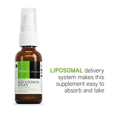 DAVINCI Labs Liposomal Melatonin Spray - Sleep Support Supplement - Bedtime Spray with 3mg Melatonin Per Serving, Fast-Acting Formula, Promotes Restful Sleep* - 30 mL
