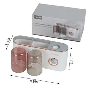 iHave Toothbrush Holders with Toothpaste Dispenser