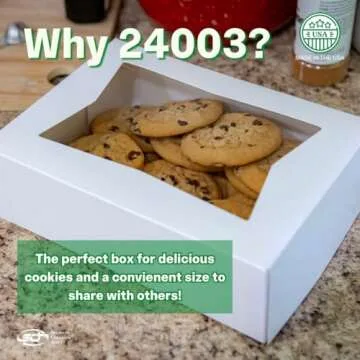 Southern Champion Tray 24003 White Paperboard Window Bakery Box, 8" Length x 5-3/4" Width x 2-1/2" Height (Case of 200)