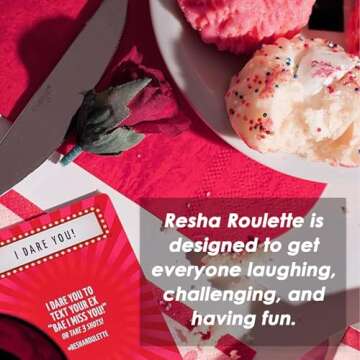 Caresha Please Resha Roulette Card, A Drinking Card Game for Parties and More, Includes 120 Cards and 4 Shot Glasses, Adult Drinking Game, Roulette Shot Drunk Lovers Card Game
