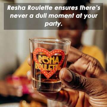 Caresha Please Resha Roulette Card, A Drinking Card Game for Parties and More, Includes 120 Cards and 4 Shot Glasses, Adult Drinking Game, Roulette Shot Drunk Lovers Card Game