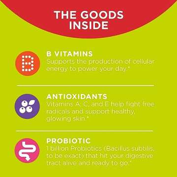 Olly Multi + Probiotic Adult Multivitamin Gummy, 1 Billion CFUs, Digestive and Immune Support Chewable Supplement, Tropical Twist, 35 Day Supply - 70 Count