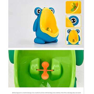MAMaiuh Cute Frog Standing Potty Training Urinal for Boys, Baby Child Wall-Mounted Toilet Training Urinals Flushable Bathroom Potty Trainer Pee Trainer with Funny Aiming Target