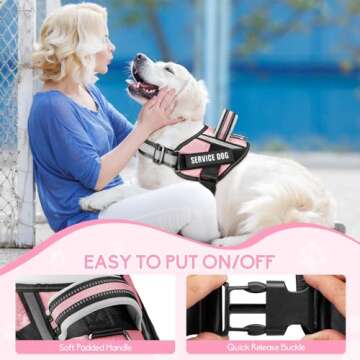Service Dog Vest Harness and Leash Set, Animire in Training Dog Harness with 10 Dog Patches, Reflect...