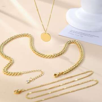 MFRYK Layered Gold Necklaces Set for Women Jewelry Gift