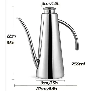 HTSSM Stainless Steel Oil Dispenser - Gold 750ml Elegance
