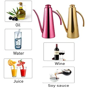 HTSSM Stainless Steel Oil Dispenser - Gold 750ml Elegance