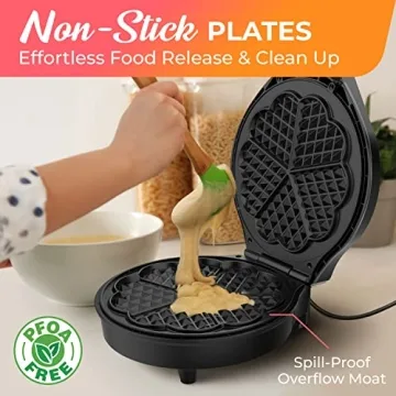 Mueller WaffleWiz Heart Waffle Maker - 5 At Once, Non-Stick