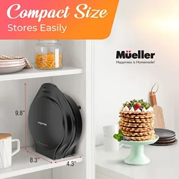 Mueller WaffleWiz Heart Waffle Maker - 5 At Once, Non-Stick