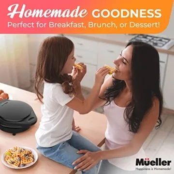 Mueller WaffleWiz Heart Waffle Maker - 5 At Once, Non-Stick
