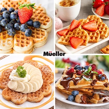 Mueller WaffleWiz Heart Waffle Maker - 5 At Once, Non-Stick