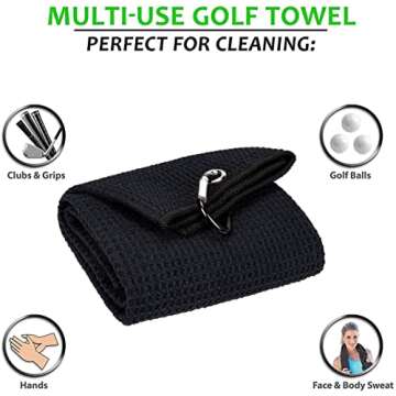 Aebor Golf Towels: Microfiber Waffle Towel & Brush Tool Kit