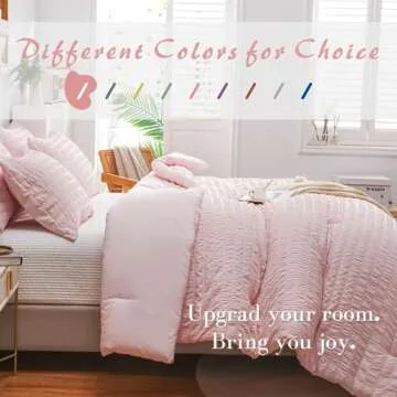 HAOWANER Light Pink Comforter Set Queen, Pink Queen Comforter Set, Blush Pink Comforter Full Size, Pink Bed Set Queen Comforter Set Pink Comforter Queen, Blush Comforter Set Queen, Pink Bed Comforter
