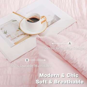 HAOWANER Light Pink Comforter Set Queen, Pink Queen Comforter Set, Blush Pink Comforter Full Size, Pink Bed Set Queen Comforter Set Pink Comforter Queen, Blush Comforter Set Queen, Pink Bed Comforter