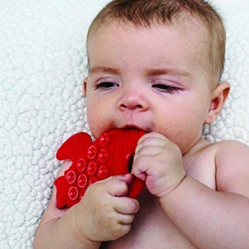 POPPIES Red Rocket Silicone Teether - BPA-Free Fun for Babies